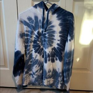 Old Navy Blue and White Tie-Dye Hoodie